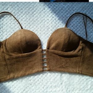BUNDLE ONLY:faux suede bralette